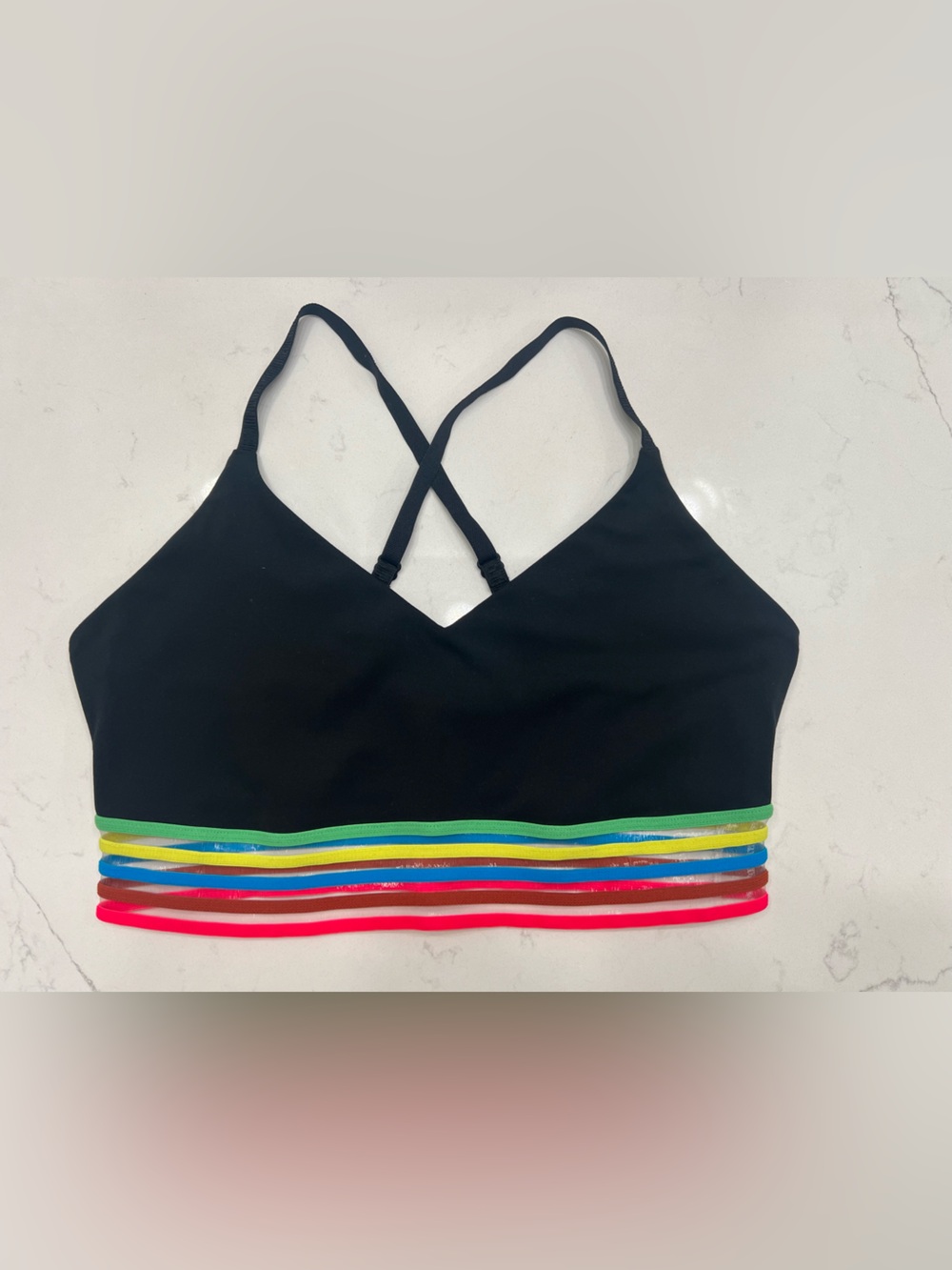 Spiritual Gangster Black Top with Multicolor Stripes